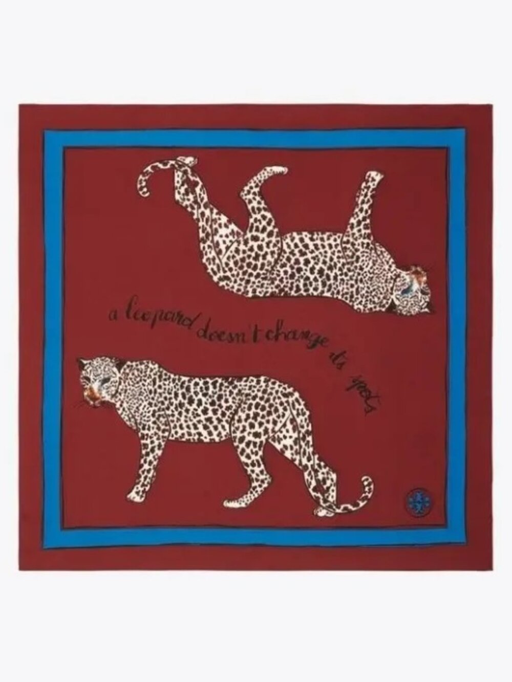 Tory Burch " A Leopard Never Changes Its Spots" Scarf, Rustic Red, NWT